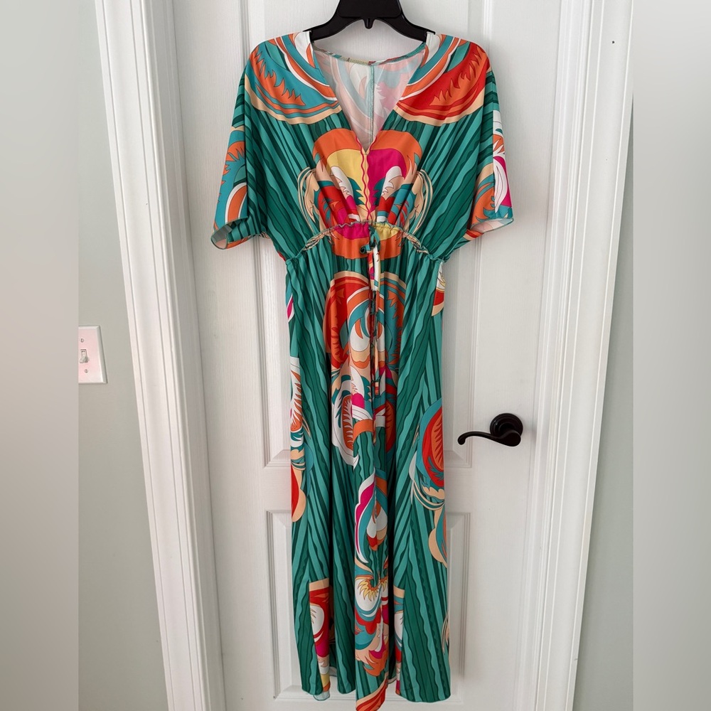 SOLD - Boutique Vibrant Multicolor Maxi Dress